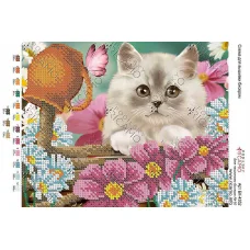 А4Н_156 БК-4352 Возле забора. Схема для вышивки бисером ТМ Virena  