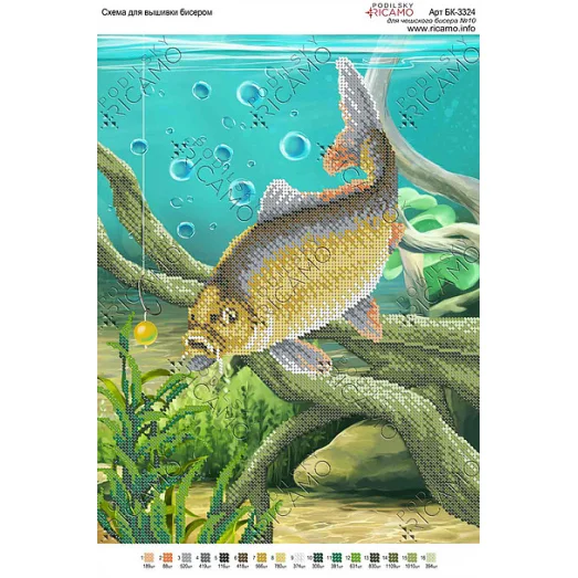 А3Н_105 БК-3324 Рыбка. Схема для вышивки бисером ТМ Virena