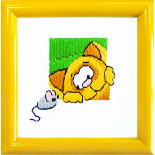 ГЛ-002 Кот и мышка. Набор для вышивки гладью. ТМ Чаривна Мить