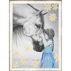 НИК-8410 Девочка и лошадь. Схема для вышивки бисером ТМ Конек