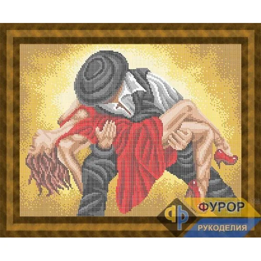 ФР-ЛБп3-069-2 Танец страсти (оранжевый фон). Схема для вышивки бисером ТМ Фурор