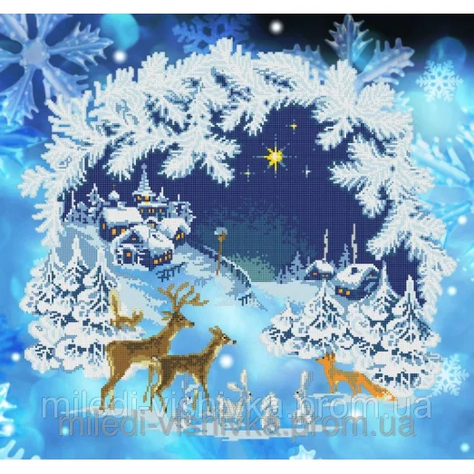 СЛ-2004 Зимняя сказка. Схема для вышивки бисером ТМ Миледи