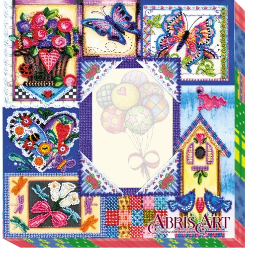 АР-001 Набор-фоторамка "Летний пэчворк". Набор для вышивки бисером Абрис Арт