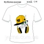 ЮМА-С-041Мужская футболка с рисунком Кот в наушниках для вышивки