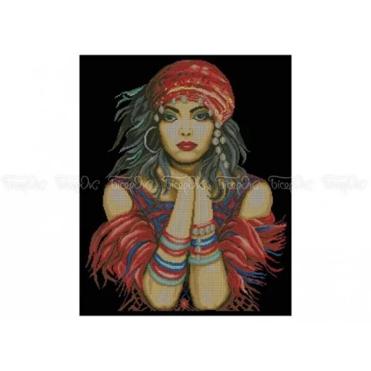 ЧВ-7056 Цыганская девушка. Схема для вышивки бисером. Бисерок