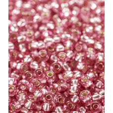 78692 Бисер Preciosa розовый, серебряная линия внутри