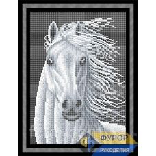 ФР-ЖБп4-062 Белогривая лошадь. Схема для вышивки бисером ТМ Фурор Рукоделия