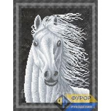 ФР-ЖБч4-063 Белогривая лошадь. Схема для вышивки бисером ТМ Фурор Рукоделия