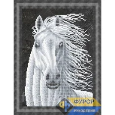 ФР-ЖБч4-063 Белогривая лошадь. Схема для вышивки бисером ТМ Фурор Рукоделия