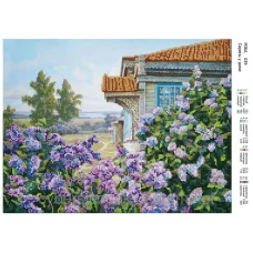 МИКА-0039 (А3) Сирень у дома. Схема для вышивки бисером