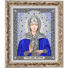 ИС-4055 Святая Блаженная Матрона (серебро). Схема для вышивки бисером ТМ Славяночка
