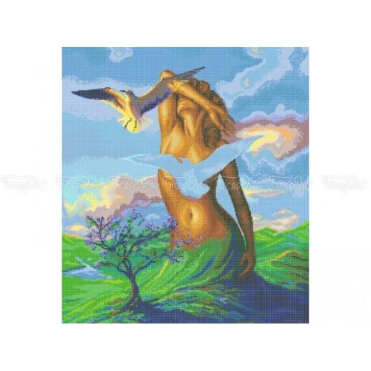 ЧВ-8052 Девушка-весна. Схема для вышивки бисером. Бисерок