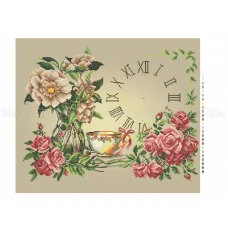 ЧВ-7060 Часы с розами. Схема для вышивки бисером. Бисерок