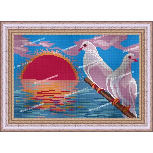 АП-091 Голуби. Схема для вышивки бисером. ТМ Фея Вышивки