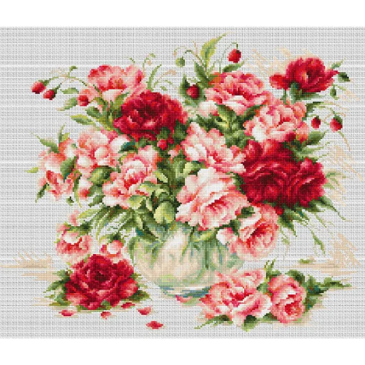 B2288 Пионы. Набор для вышивки нитками. Luca-s