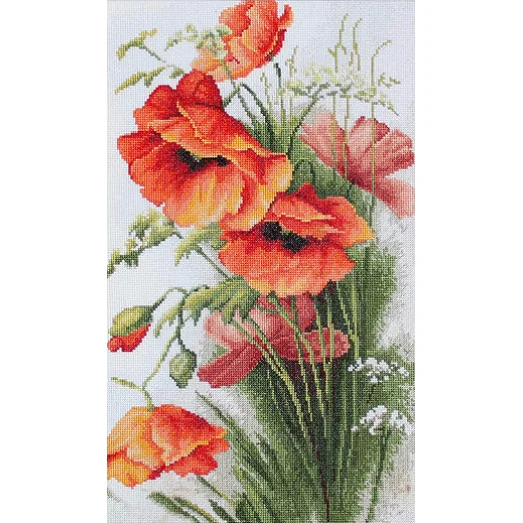 B213 Маки. Набор для вышивки нитками. Luca-s