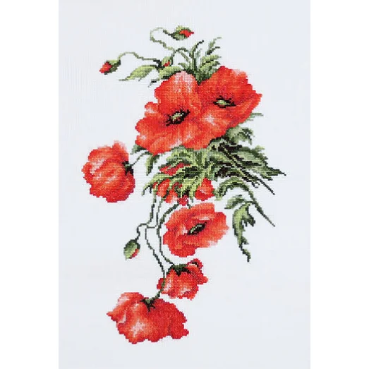 B2236 Маки. Набор для вышивки нитками. Luca-s