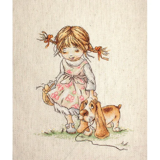 B1074 Прогулка. Набор для вышивки нитками. Luca-s