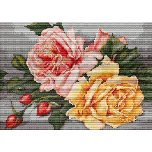 G485 Розы. Набор для вышивки нитками Luca-s