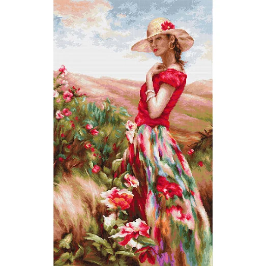 B530 Цветущея место. Набор для вышивки нитками. Luca-s