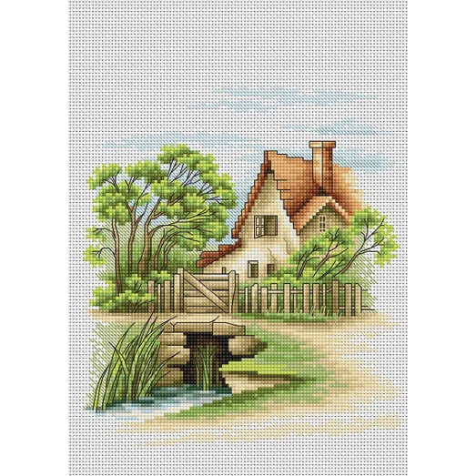 B2278 Летний пейзаж. Набор для вышивки нитками. Luca-s