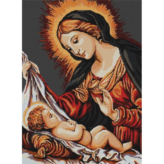 B325 Божья Матерь. Набор для вышивки нитками. Luca-s