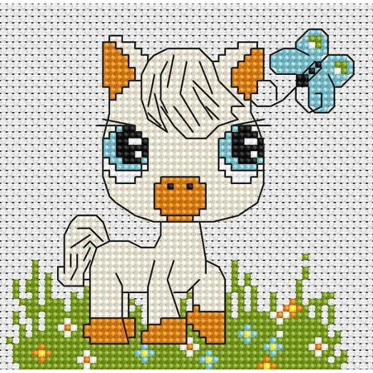 B045 Моя первая вышивка. Набор для вышивки нитками. Luca-s