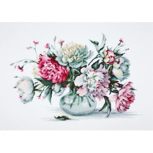 B2263 Пионы. Набор для вышивки нитками. Luca-s