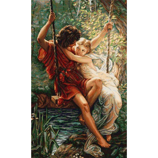 B415 Весна влюбленных. Набор для вышивки нитками. Luca-s