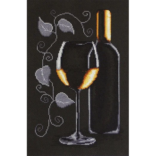 B2221 Бутылка с вином. Набор для вышивки нитками. Luca-s