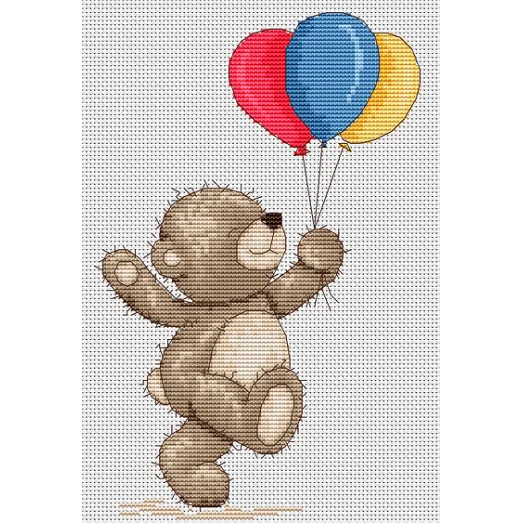 B1097 Медвежонок Бруно Набор для вышивки нитками.