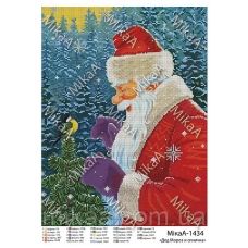МИКА-1434 (А3) Дед Мороз и синичка. Схема для вышивки бисером