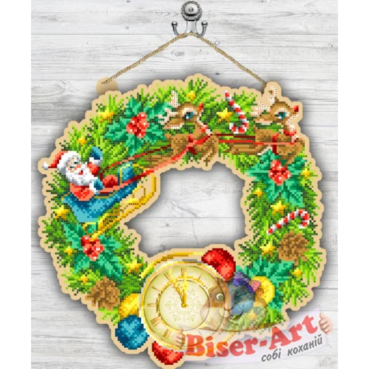 ВА-93040535 Венок новогодний под вышивку бисером БисерАрт