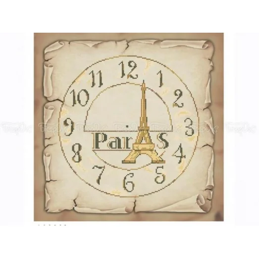 ЧВ-6044 (40*45) Часы Париж. Схема для вышивки бисером. Бисерок