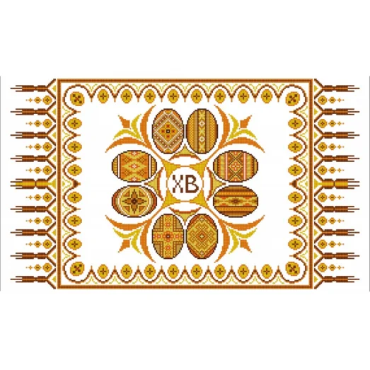 НИК-9408 Пасхальный рушник. Схема для вышивки бисером ТМ Конек