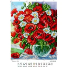 ДАНА-3359 Маки на окне. Схема для вышивки бисером