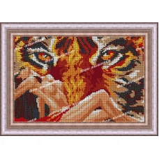 АП-094 Тигр и девушка. Схема для вышивки бисером. ТМ Фея Вышивки