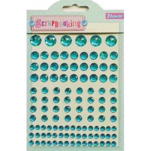 НСК-003 Набор страз декоративных на клеевой основе, голубые
