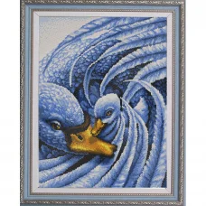 НИК-9528 Лебеди. Схема для вышивки бисером ТМ Конек