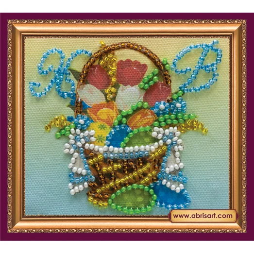 АМА-080 Пасхальная корзинка. Набор для вышивки бисером Абрис Арт