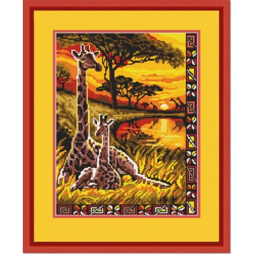 НИК-9704 Жирафы. Схема для вышивки бисером ТМ Конек