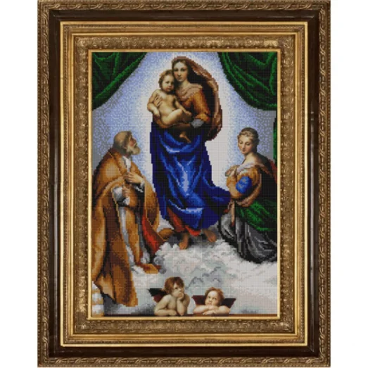 НИК-9754 Сикстинская Мадонна . Рафаэль Санти. Схема для вышивки бисером ТМ Конек