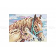 50-302 (30*40) Лошадь с жеребенком. Схема для вышивки бисером Бисерок
