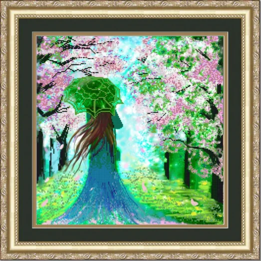 НИК-9777 Леди Весна. Схема для вышивки бисером ТМ Конек