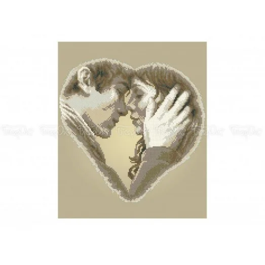 ЧВ-5180 Влюбленные коричневый фон. Схема для вышивки бисером. Бисерок