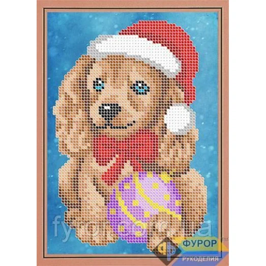 ФР-ДБч5-130 Собачка в шапочке. Схема для вышивки бисером ТМ Фурор Рукоделия