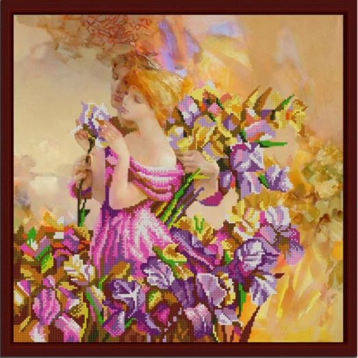 НИК-9820 В ирисах. Схема для вышивки бисером ТМ Конек
