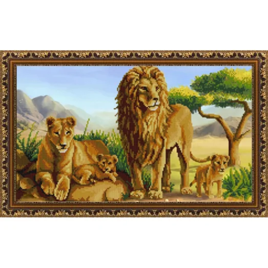 НИК-9823 Львы. Схема для вышивки бисером ТМ Конек