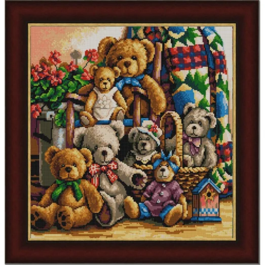 НИК-9828 Мишки. Схема для вышивки бисером ТМ Конек