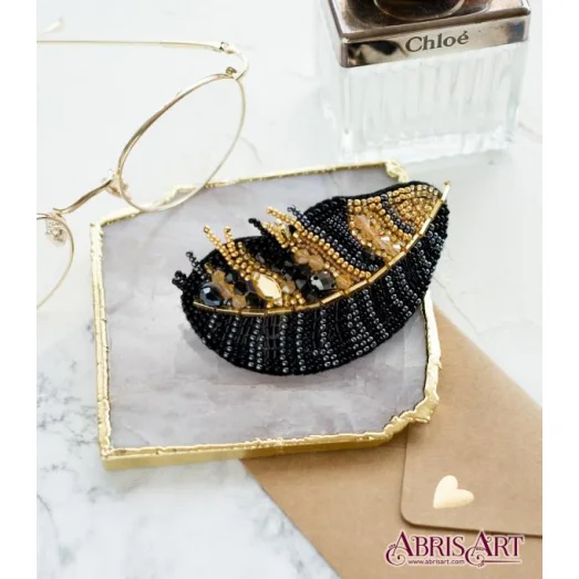 ADH-004 Набор для вышивки бисером украшения для волос Прекрасное перо. ТМ Абрис Арт